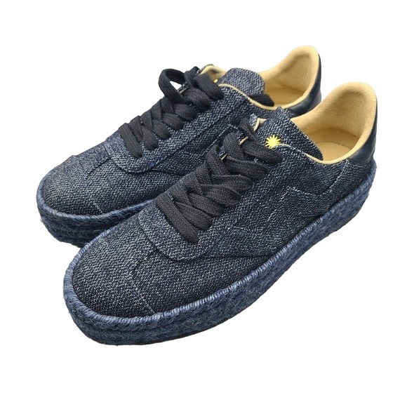 Stuart Weitzman Daryl Platform Espadrille Canvas Sneakers Indigo sz 8.5 new - Picture 2 of 9
